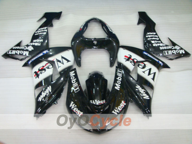 Injection Fairing kit for 06-07 NINJA ZX-10R - White, Black - West #OYO87901631
