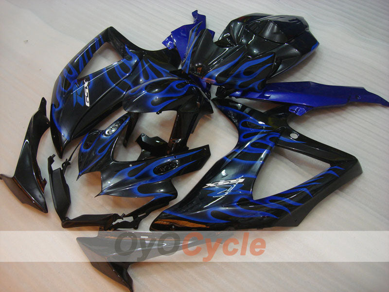 Injection Fairing kit for 08-10 GSX R750 - Blue, Black - Flame #OYO87901440