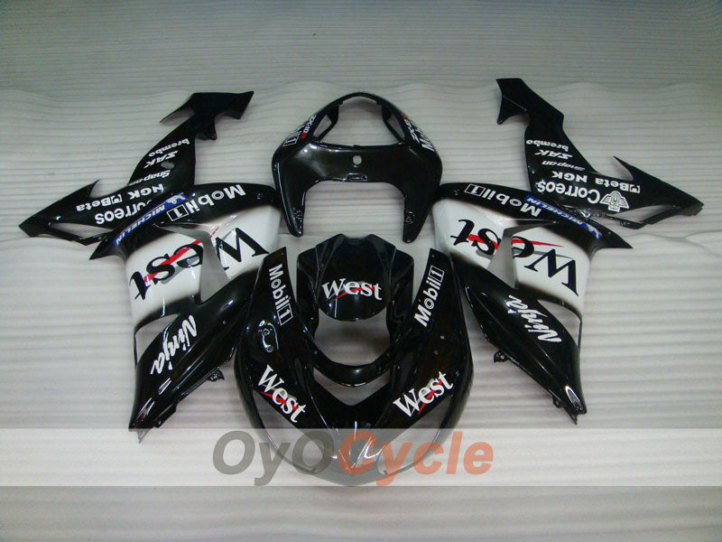 Injection Fairing kit for 06-07 NINJA ZX-10R - White, Black - West #OYO87901634