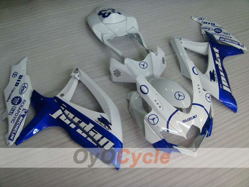 Injection Fairing kit for 08-10 GSX R600 - Blue, White - Jordan #OYO87901639