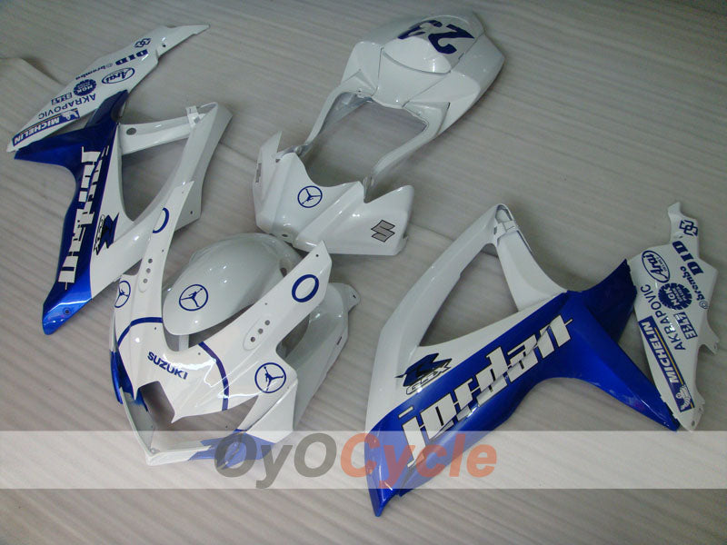 Injection Fairing kit for 08-10 GSX R600 - Blue, White - Jordan #OYO87901639
