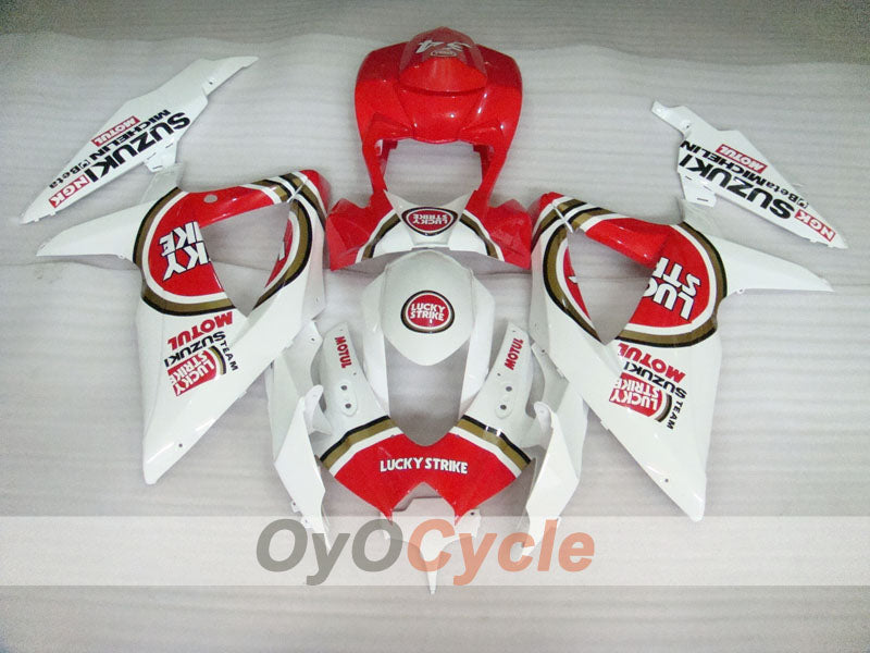 Injection Fairing kit for 08-10 GSX R750 - Red, White - Lucky Strike #OYO87901454