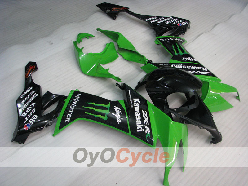 Injection Fairing kit for 08-10 NINJA ZX-10R - Green, Black - Monster #OYO87901654 Main image