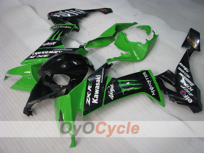 Injection Fairing kit for 08-10 NINJA ZX-10R - Green, Black - Monster #OYO87901654