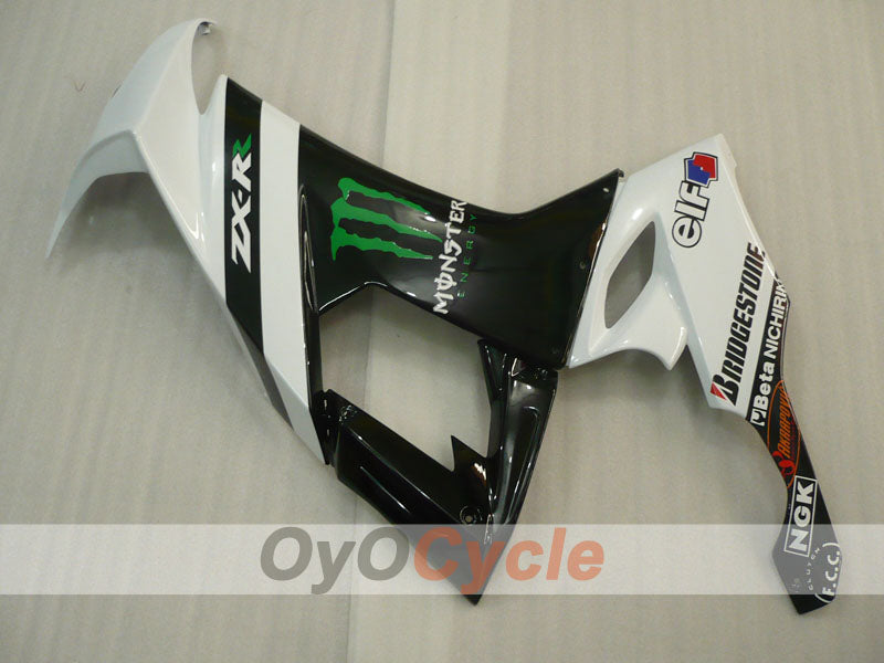 Injection Fairing kit for 08-10 NINJA ZX-10R - White, Black - Monster #OYO87901659