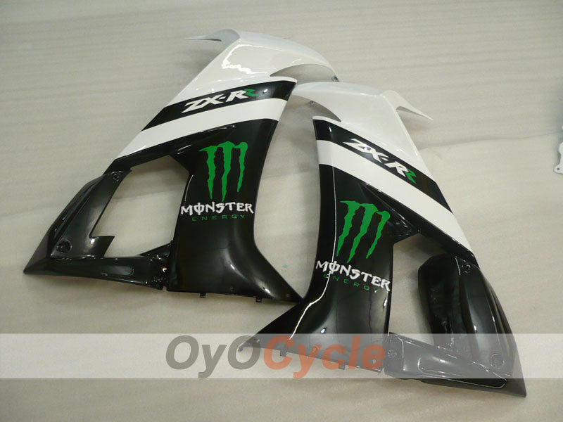 Injection Fairing kit for 08-10 NINJA ZX-10R - White, Black - Monster #OYO87901659