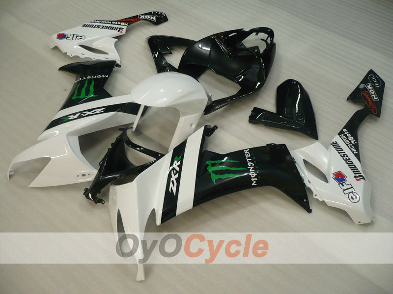 Injection Fairing kit for 08-10 NINJA ZX-10R - White, Black - Monster #OYO87901659