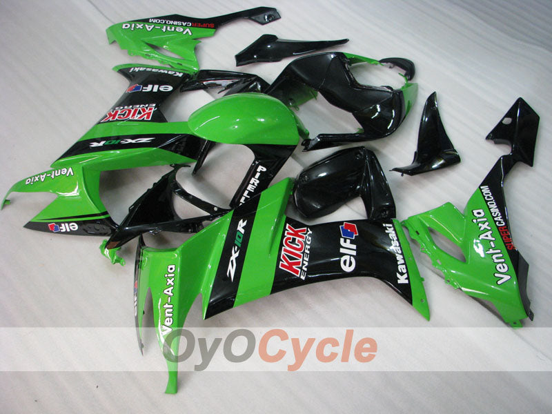 Injection Fairing kit for 08-10 NINJA ZX-10R - Green, Black - PIRELLI #OYO87901663 Main image