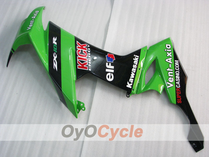 Injection Fairing kit for 08-10 NINJA ZX-10R - Green, Black - PIRELLI #OYO87901663