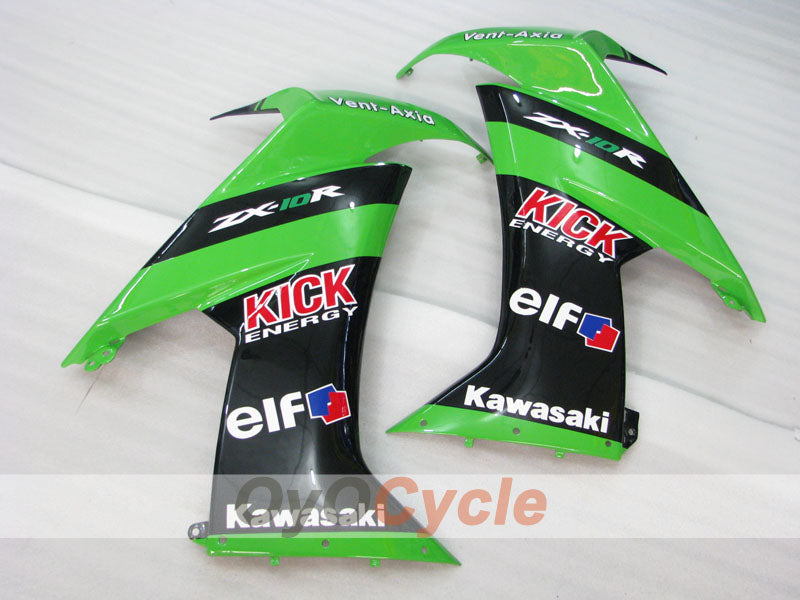 Injection Fairing kit for 08-10 NINJA ZX-10R - Green, Black - PIRELLI #OYO87901663