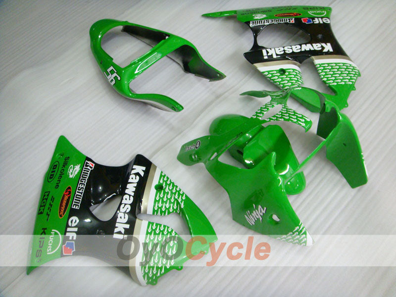 Injection Fairing kit for 00-02 NINJA ZX-6R - Green, Black - Factory Style #OYO87901695 Main image