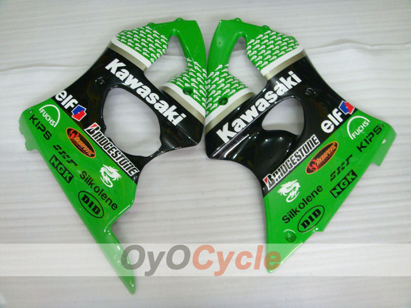 Injection Fairing kit for 00-02 NINJA ZX-6R - Green, Black - Factory Style #OYO87901695