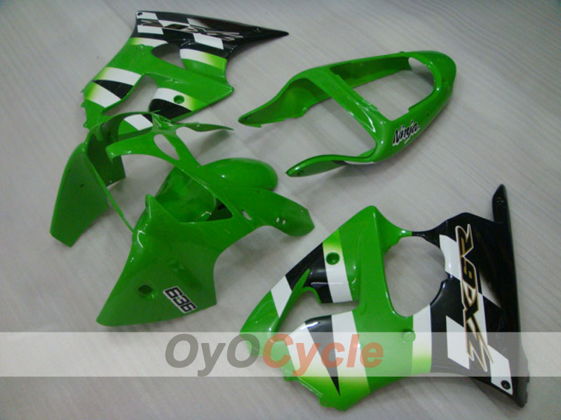 Injection Fairing kit for 00-02 NINJA ZX-6R - Green, White - Factory Style #OYO87901706 Main image