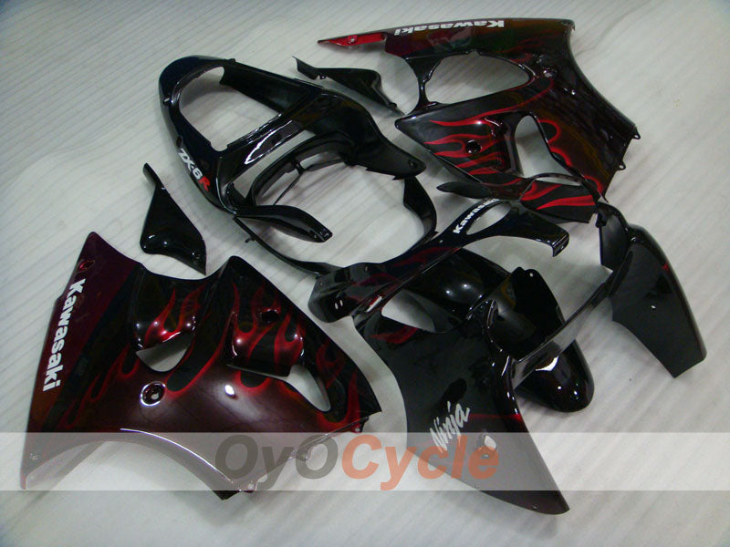 Injection Fairing kit for 00-02 NINJA ZX-6R - Red, Black - Flame #OYO87901711 Secondary image