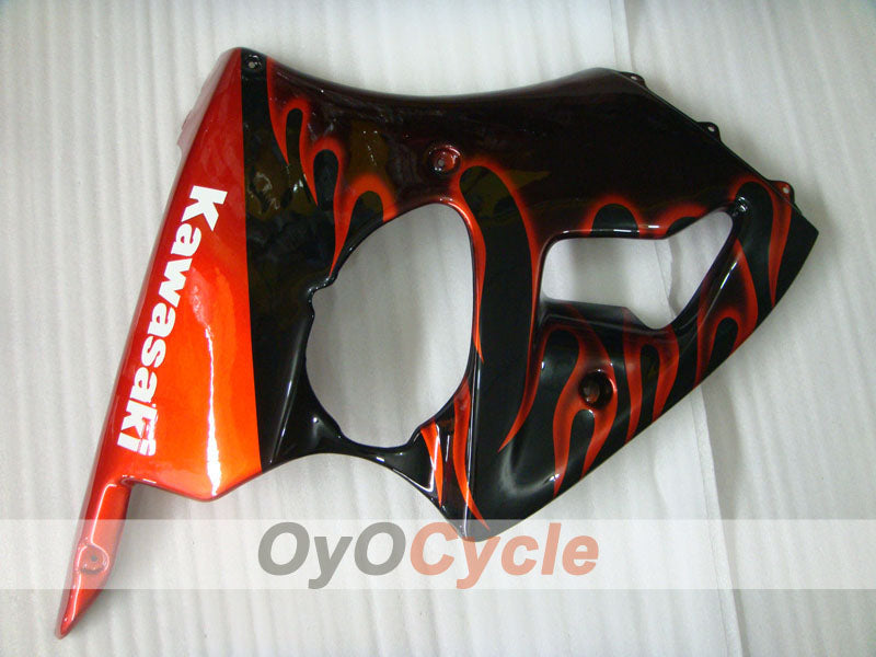 Injection Fairing kit for 00-02 NINJA ZX-6R - Orange, Black - Flame #OYO87901713