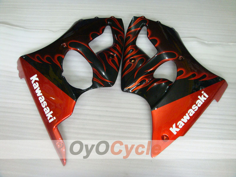 Injection Fairing kit for 00-02 NINJA ZX-6R - Orange, Black - Flame #OYO87901713