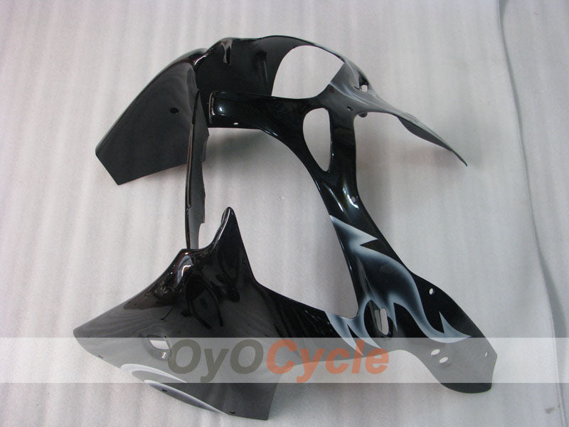 Injection Fairing kit for 00-02 NINJA ZX-6R - White, Black - Flame #OYO87901714