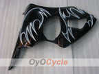Injection Fairing kit for 00-02 NINJA ZX-6R - White, Black - Flame #OYO87901714