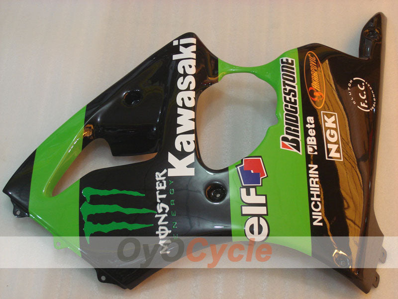 Injection Fairing kit for 00-02 NINJA ZX-6R - Green, Black - Monster #OYO87901719