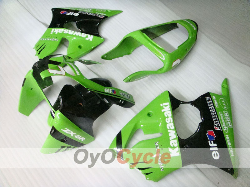 Injection Fairing kit for 00-02 NINJA ZX-6R - Green, Black - Monster #OYO87901721 Secondary image