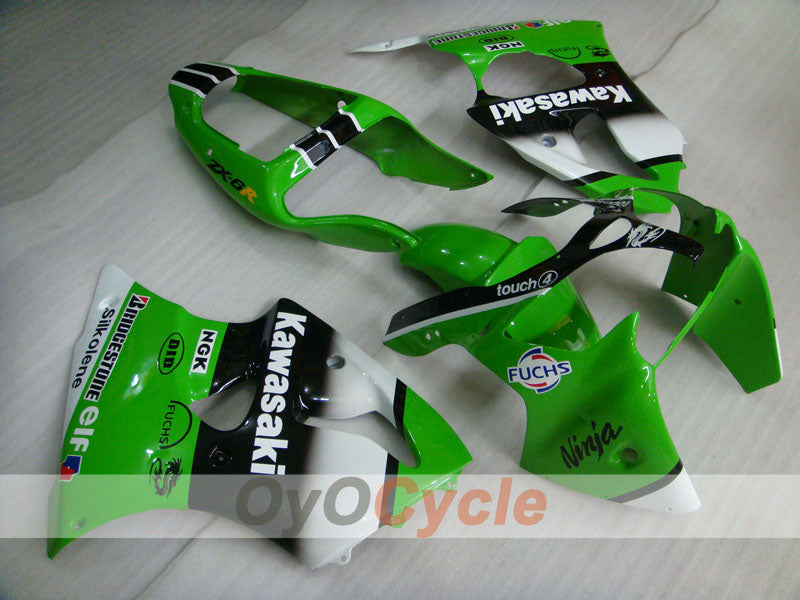 Injection Fairing kit for 00-02 NINJA ZX-6R - Green, Black - Nakano #OYO87901734
