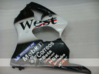 Injection Fairing kit for 00-02 NINJA ZX-6R - White, Black - West #OYO87901752