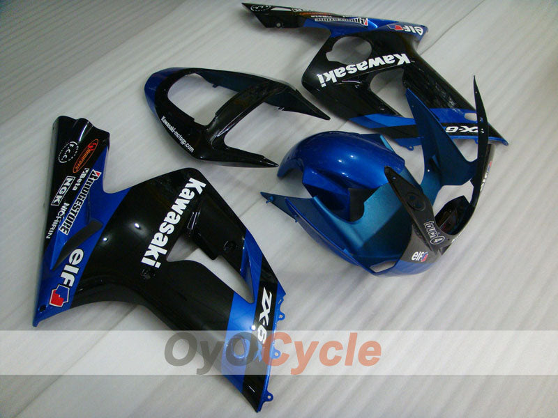 Injection Fairing kit for 03-04 NINJA ZX-6R - Blue, Black - Factory Style #OYO87901781