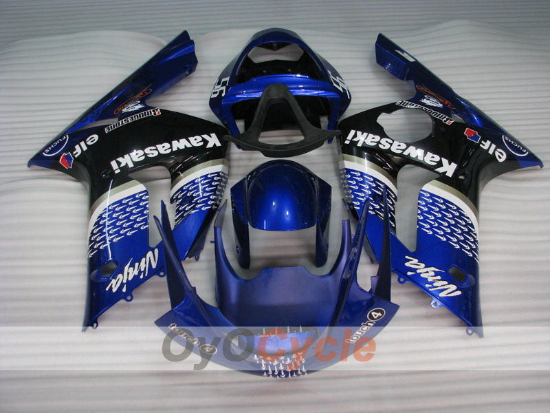 Injection Fairing kit for 03-04 NINJA ZX-6R - White, Black - Nakano #OYO87901816
