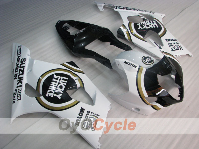 Injection Fairing kit for 03-04 GSX R1000 - White, Black - Lucky Strike #OYO87901840 Main image