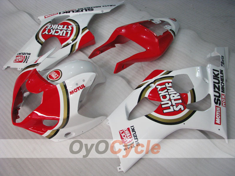 Injection Fairing kit for 03-04 GSX R1000 - Red, White - Lucky Strike #OYO87901843