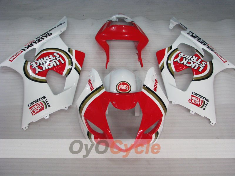 Injection Fairing kit for 03-04 GSX R1000 - Red, White - Lucky Strike #OYO87901843
