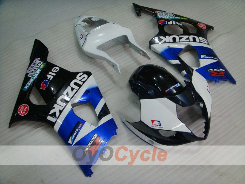 Injection Fairing kit for 03-04 GSX R1000 - White, Black - MOTOREX #OYO87901845 Main image
