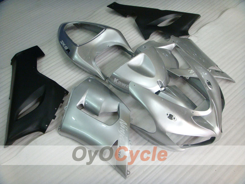 Injection Fairing kit for 05-06 NINJA ZX-6R - Black, Silver - Factory Style #OYO87901850 Main image