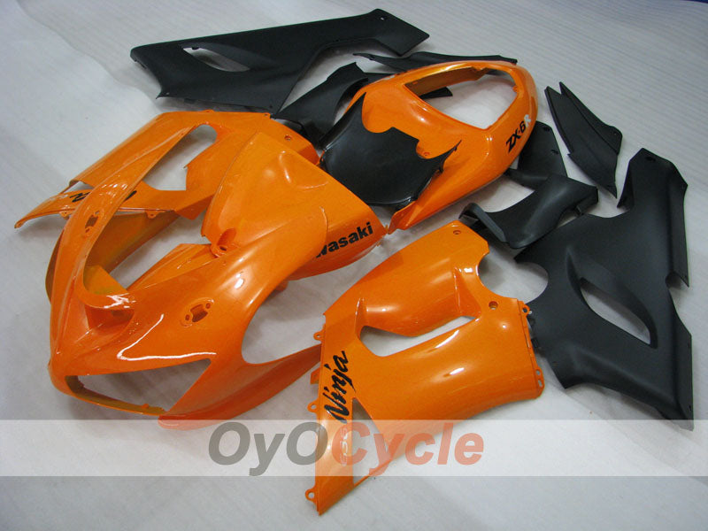 Injection Fairing kit for 05-06 NINJA ZX-6R - Orange, Black - Factory Style #OYO87901856 Main image