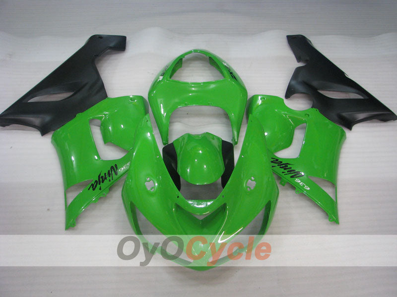 Injection Fairing kit for 05-06 NINJA ZX-6R - Green, Black - Factory Style #OYO87901859