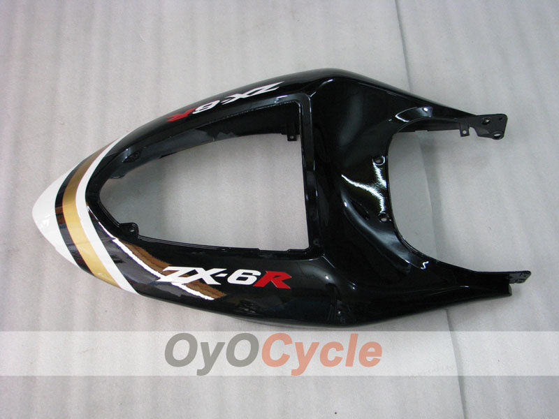 Injection Fairing kit for 05-06 NINJA ZX-6R - White, Black - Lucky Strike #OYO87901871