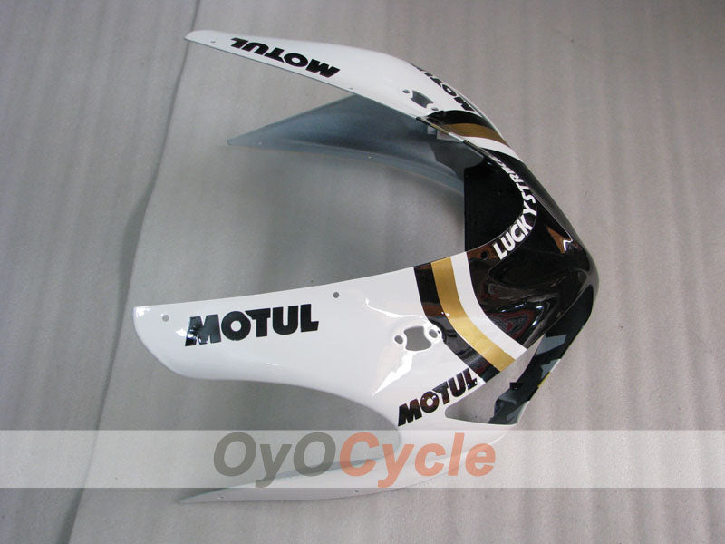 Injection Fairing kit for 05-06 NINJA ZX-6R - White, Black - Lucky Strike #OYO87901871