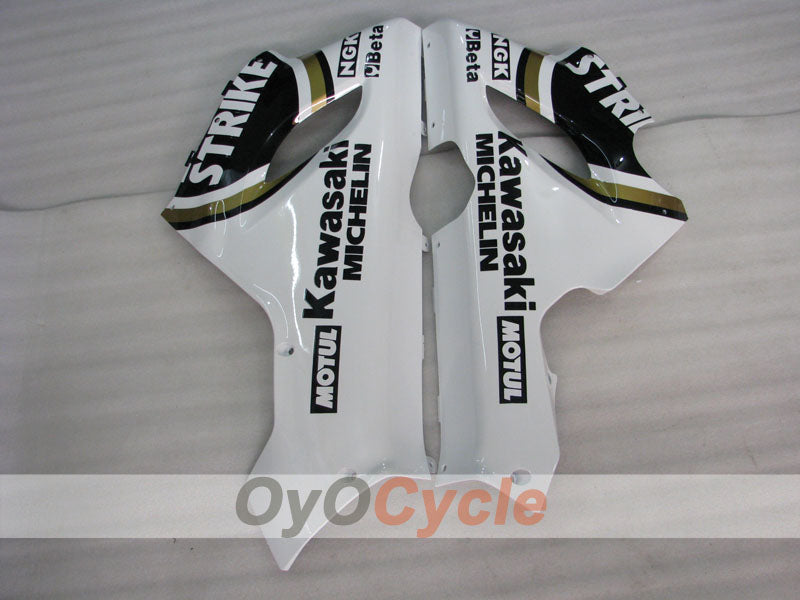 Injection Fairing kit for 05-06 NINJA ZX-6R - White, Black - Lucky Strike #OYO87901871