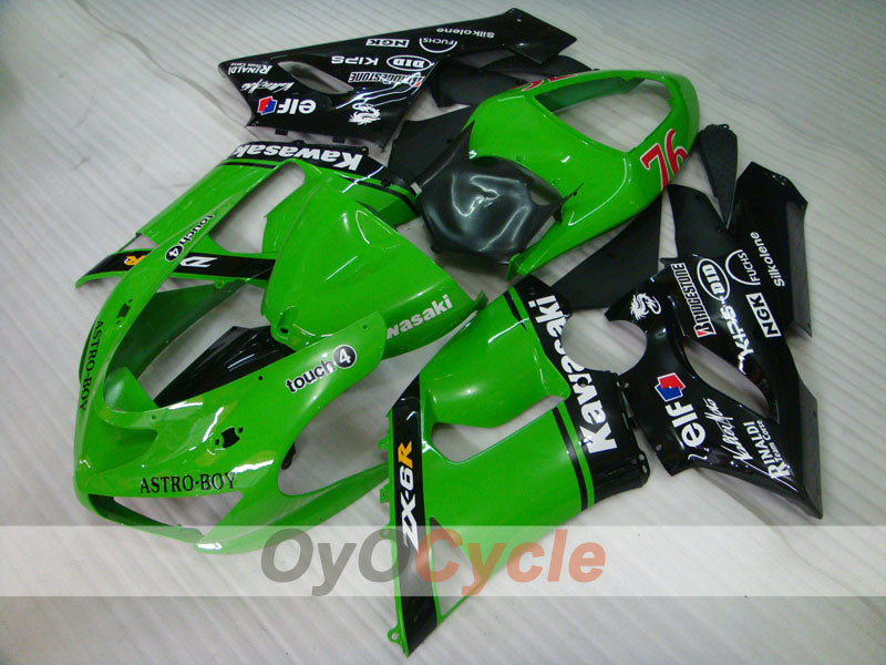 Injection Fairing kit for 05-06 NINJA ZX-6R - Green, Black - Nakano #OYO87901889 Secondary image