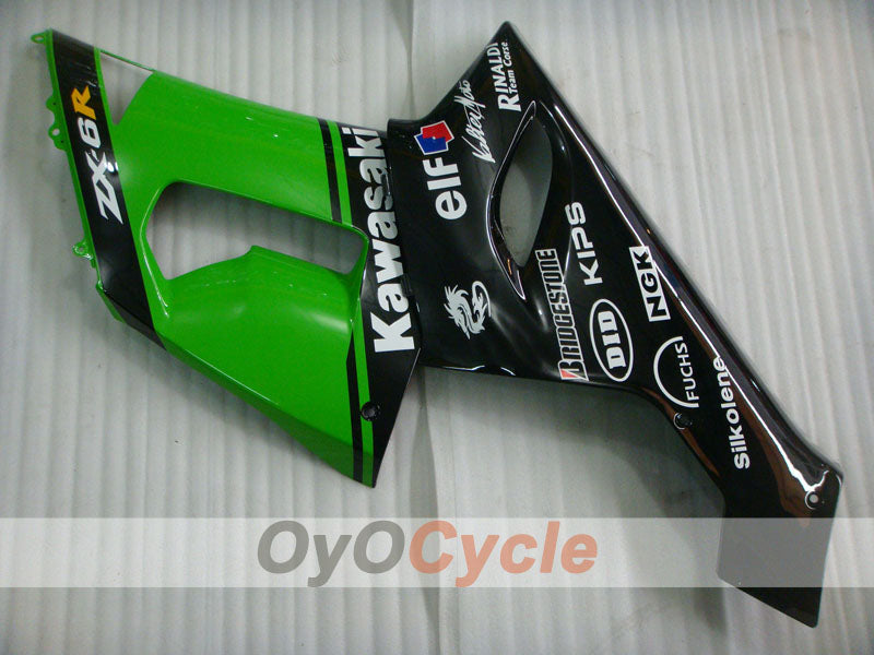 Injection Fairing kit for 05-06 NINJA ZX-6R - Green, Black - Nakano #OYO87901889