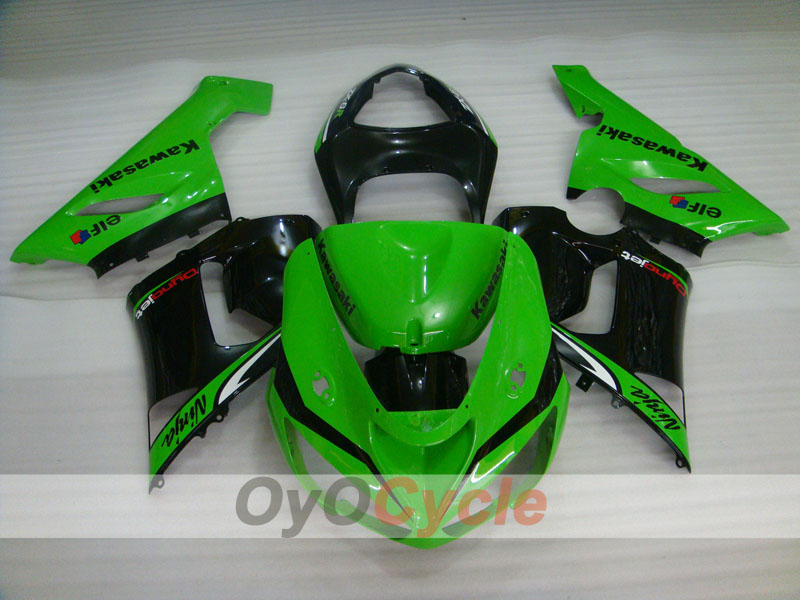 Injection Fairing kit for 05-06 NINJA ZX-6R - Green, Black - Nakano #OYO87901890 Secondary image