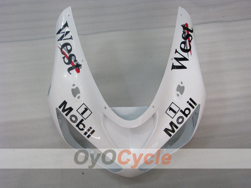 Injection Fairing kit for 05-06 NINJA ZX-6R - White, Black - West #OYO87901897