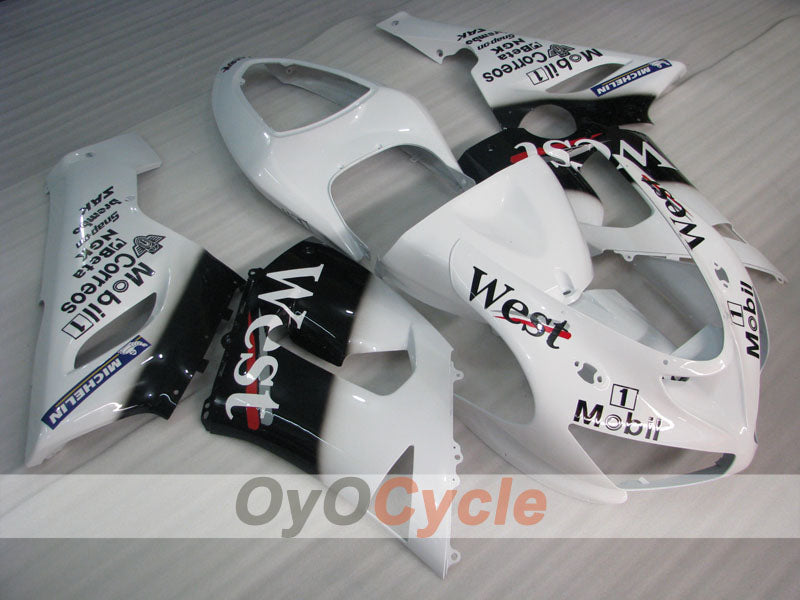 Injection Fairing kit for 05-06 NINJA ZX-6R - White, Black - West #OYO87901897 Main image