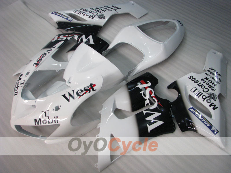Injection Fairing kit for 05-06 NINJA ZX-6R - White, Black - West #OYO87901897