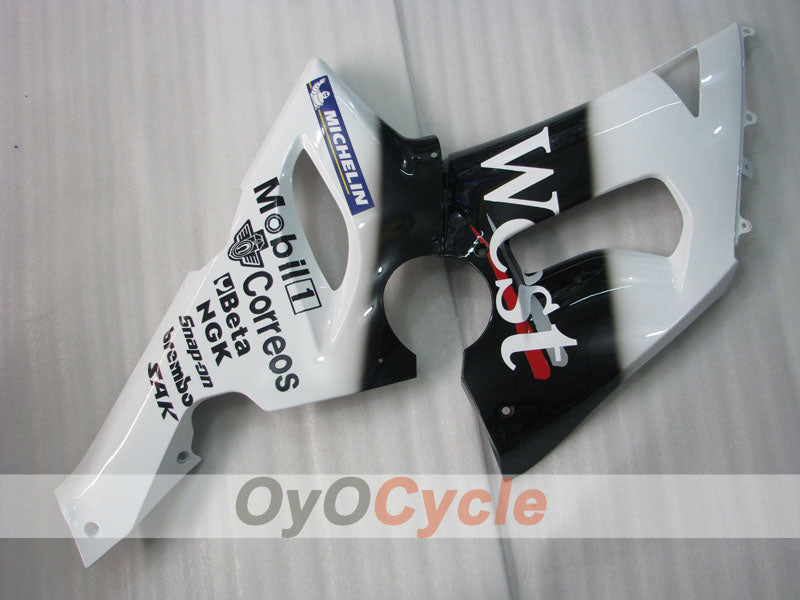 Injection Fairing kit for 05-06 NINJA ZX-6R - White, Black - West #OYO87901897