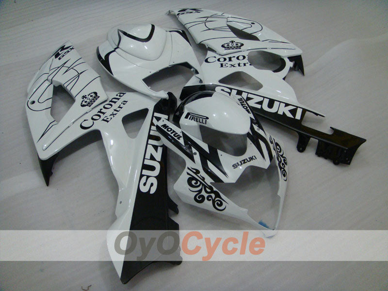 Injection Fairing kit for 05-06 GSX R1000 - White, Black - Corona, MOTUL #OYO87901946