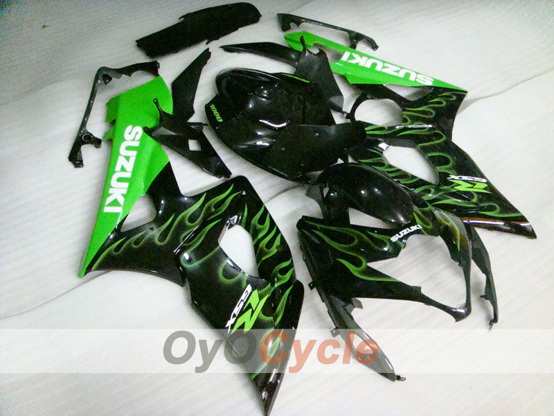 Injection Fairing kit for 05-06 GSX R1000 - Green, Black - Flame #OYO87901960