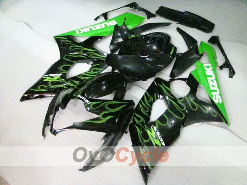 Injection Fairing kit for 05-06 GSX R1000 - Green, Black - Flame #OYO87901960