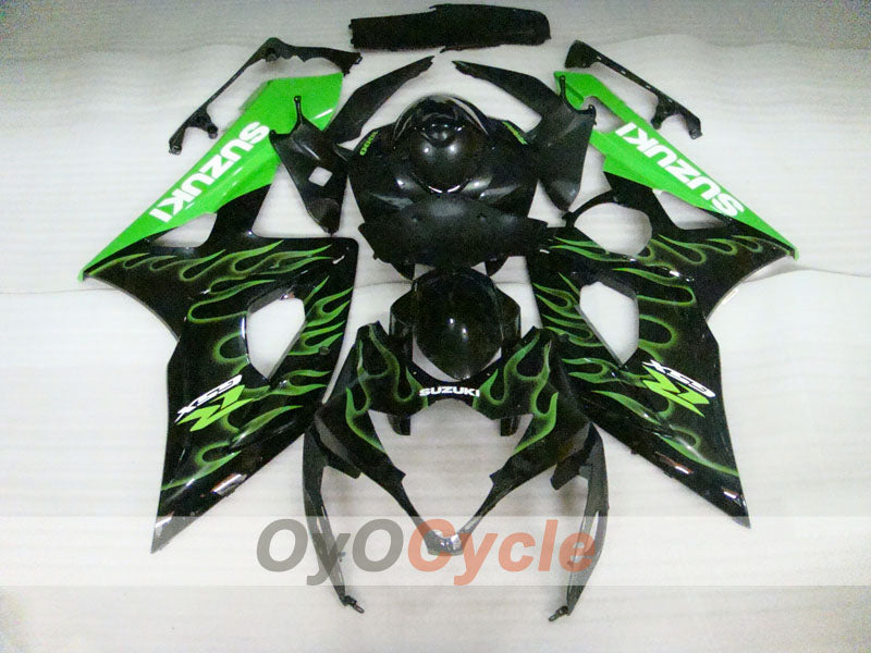 Injection Fairing kit for 05-06 GSX R1000 - Green, Black - Flame #OYO87901960
