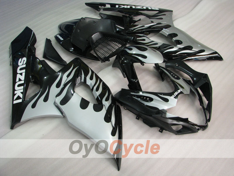 Injection Fairing kit for 05-06 GSX R1000 - White, Black - Flame #OYO87901966